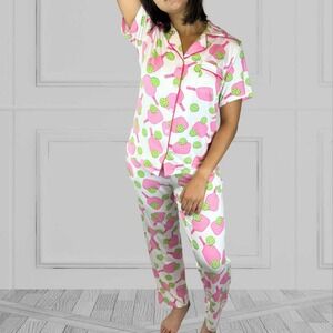 Dilly Life Pickleball Pajama Set White Size XL New With Tags
